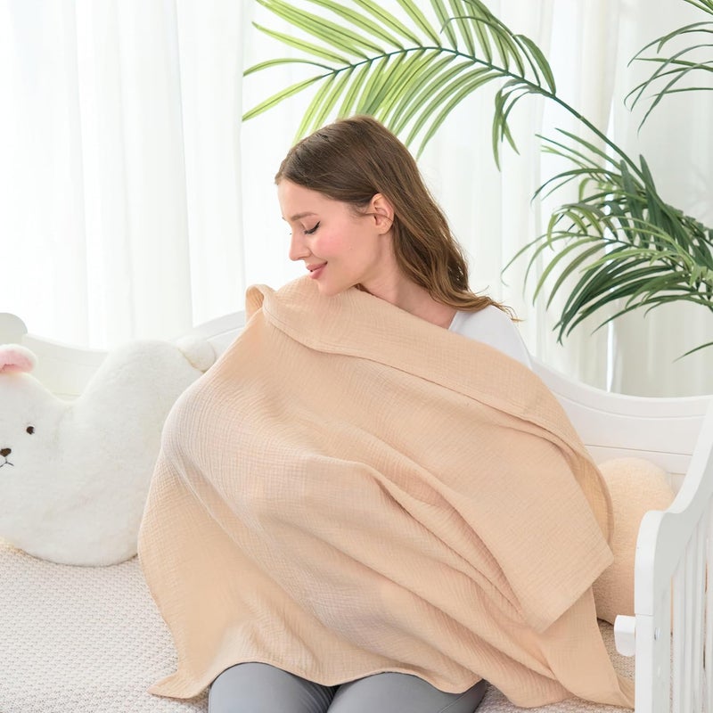 CottCare Baby Muslin Swaddle Blanket for Boys and Girls,3-Pack Breathable and Skin-Friendly,Wrap Soft Silky Cotton Muslin Swaddle Blankets (Rose Pink) - Image 4